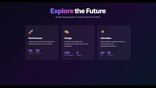 Glassmorphism Cards with 3D Tilt Effect - CSS JavaScript Tutorial Modern UI Design