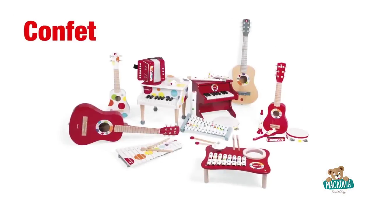 Detské hudobné nástroje - Sada 4 drevených hudobných nástrojov Confetti Musical Janod - 4