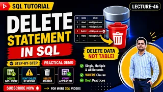 SQL DELETE Statement Delete Data not table SQL Tutorial Part 46