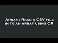 Array Read a CSV file in to an array using C