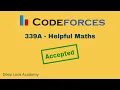 339A - Helpful Maths Codeforces Solution Bangla Cpp Language