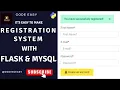 Learn Flask Registration System With MySQL Database Full Web Development Course for Beginners -