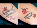 beautiful alphabet letter tattoo designs with new style H P