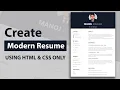 Download Lagu How to create a Resume Using HTML CSS | Resume Design | CV Design