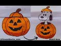 How to draw snoopy in a pumpkin for halloween