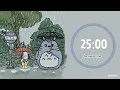 Study With Me Pomodoro x 4 Rainy Bus Stop Ghibli No Mid Ads