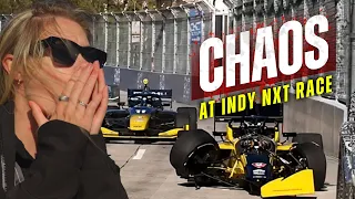 2 CRASHES before Green Flag | INDY NXT Race