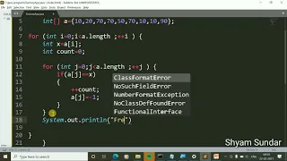How to compute frequency of all number from array in java Shyam Sundar