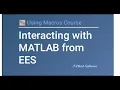 Interacting with MATLAB from EES