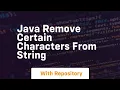 java remove certain characters from string