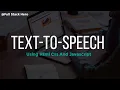 Text-To-Speech html css and javascript Text to speech