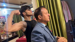 Om ne Papa ko kıya challenge body building ke liye😱papa VS om🔥