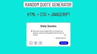 Build a Random Quote Generator in HTML CSS JavaScript