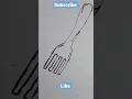 drawing fork kitchen utensils