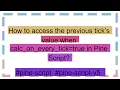 How to access the previous tick s value when calc - on