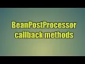 27 BeanPostProcessor callback methods