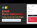 Email Form Validation in Javascript React JS using Regex for Login Form 2024
