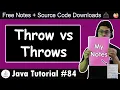 Throw vs Throws in Java