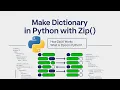 Make Dictionary In Python With Zip Function How zip function work in python What is zip function