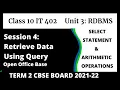 Unit 3 RDBMS Session 4 SELECT Statement For Retrieve Data Using Query IT 402 Class 10