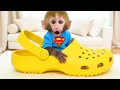 Download Lagu Monkey Baby Bon Bon goes to the supermarket to buy giant food and eats eggs with puppy