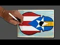 Puerto Rican flag painted on wood - Bandera de Puerto Rico