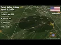Flyover North America for the Total Solar Eclipse of April 8 2024