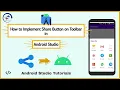 How to add Share Button On Toolbar in Android Studio Implement Share Button App Tech