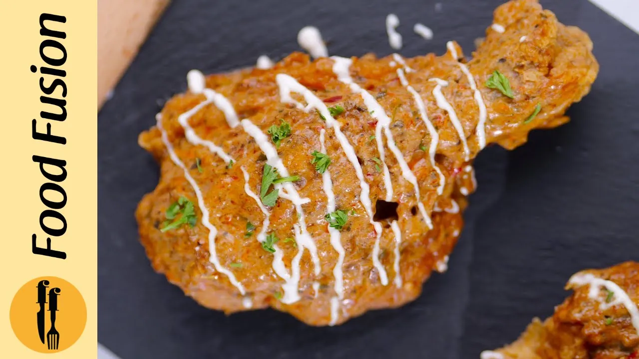 Crispy Butterfly Drumsticks with Creamy Garlic Sauce Recipe by Food Fusion