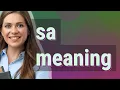 Sa meaning of Sa