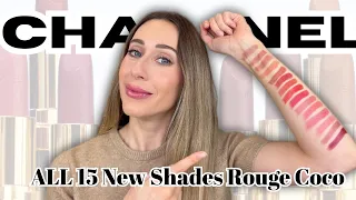 NEW ALL 15 shades Chanel Rouge Coco collection Full Swatch Try On