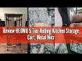 Review HEOMU 5 Tier Rolling Kitchen Storage Cart Metal Microwave Stand Kitchen Island Cart on Wheel