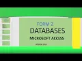 Form 2 Databases KCSE Syllabus Computer Studies