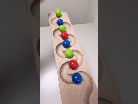 marble Run Race ASMR #303 Wooden Wave Course Colorful Marbles   #marblerun #marblerunrace #asmr