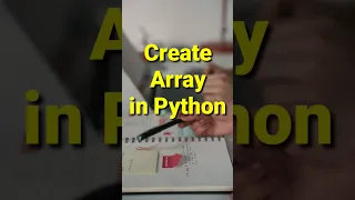 How to create Arrays in python