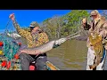 Using a 180ft Gill Net Catching EVERYTHING in Our Path Catch Cook