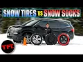 Snow Tires vs Chains vs Snow Socks One of THESE Provides The Best Snow Traction