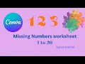 How to Create a Missing Numbers Worksheet in Canva Kindergarten Math Worksheet Tutorial