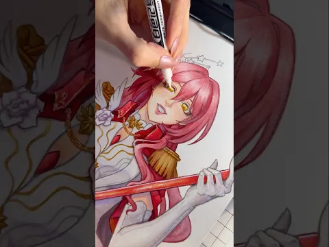 por ser ilustradora digital no se dibujar en tradicional? dibujemos a Himeko Nova de #honkaistarrail