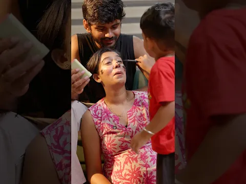 അച്ഛയും മോനും കൂടെ ഇന്ന് അമ്മയ്ക്ക് Makeup ഇട്ടു തരുവാണ്😉😂😱 #sheethalelzhaofficial #minivlog