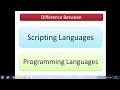 Difference Between Scripting Languages and Programming Languages