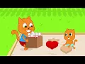 Família de Gatos - Boliche Gigante Desenho Infantil em Português Brasil