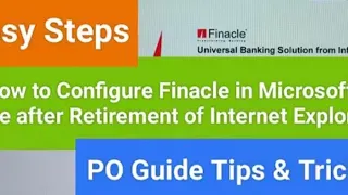 Finacle 10 Settings for New Computers Step by step instructions for Finacle