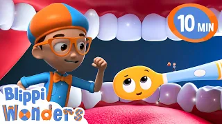 Blippi Shrinks Down to Brush a Giant Tooth! 🪥 | Blippi Wonders | Tiny Dance Club