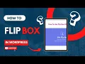 How To Add Flip Box In WordPress With Elementor Step-By-Step Tutorial