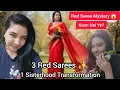 3 Red Sarees, 1 Sisterhood Transformation ❤️ | Full Family \u0026 Fun Vlog | Red Saree Photoshoot 🌹