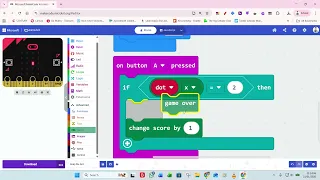 Snap the Dot on BBC Micro bit using Blocks on Microsoft MakeCode