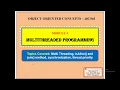 OOC Module 4 Multi Threading isAlive and join method synchronization thread priority PART 3