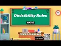Divisibility Rules NCERT Class 6 MATHS CBSE State Board Exams