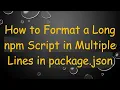 How to Format a Long npm Script in Multiple Lines in package json